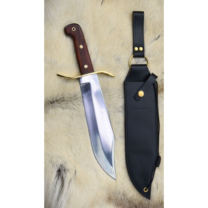 Couteau Cold Steel Wild West Bowie Lame Acier Carbone 1090 Manche Bois Etui Cuir CS81B - Livraison Gratuite