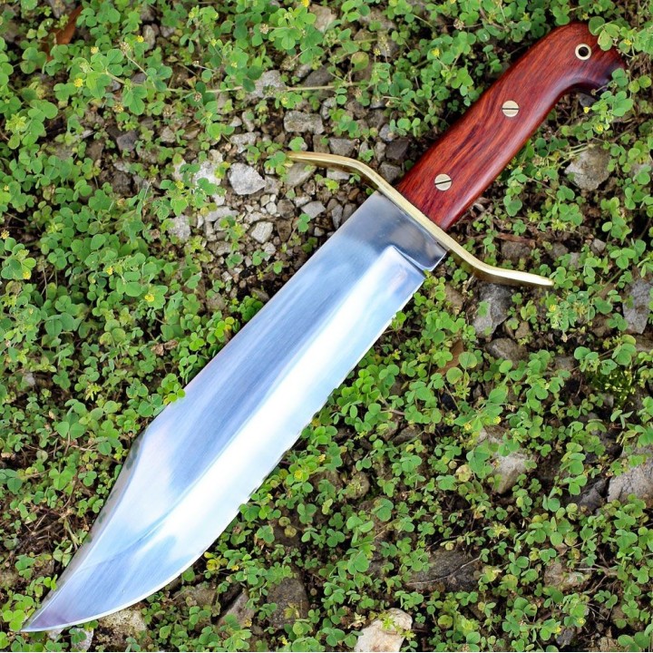 Couteau Cold Steel Wild West Bowie Lame Acier Carbone 1090 Manche Bois Etui Cuir CS81B - Livraison Gratuite