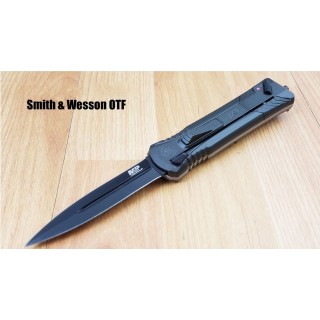 Couteau Automatique OTF Smith&Wesson M&P Lame Acier AUS-8 Manche Black Aluminium SW1092048 - Livraison Gratuite