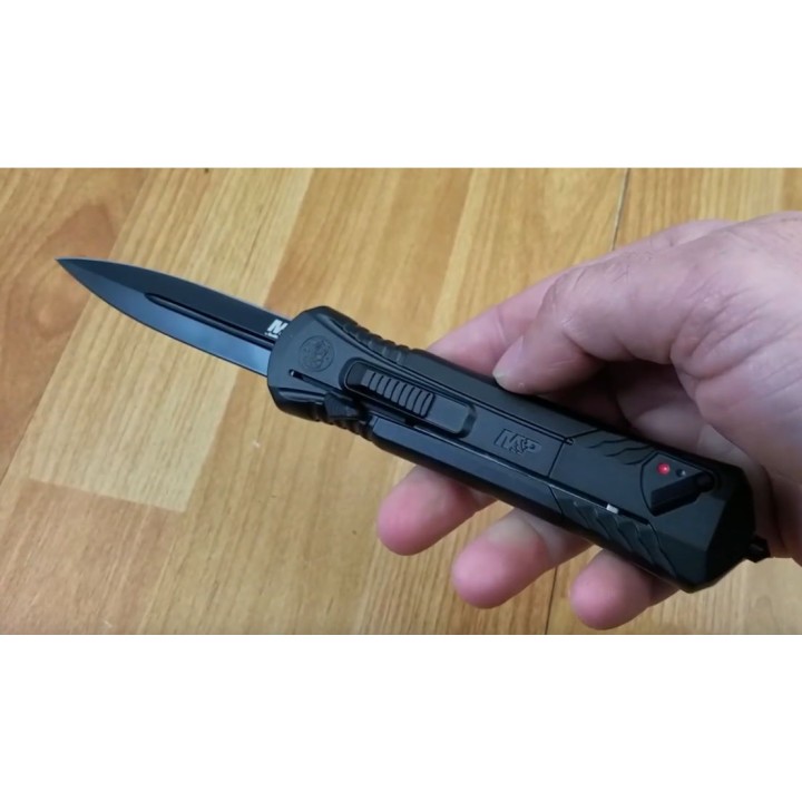 Couteau Automatique OTF Smith&Wesson M&P Lame Acier AUS-8 Manche Black Aluminium SW1092048 - Livraison Gratuite