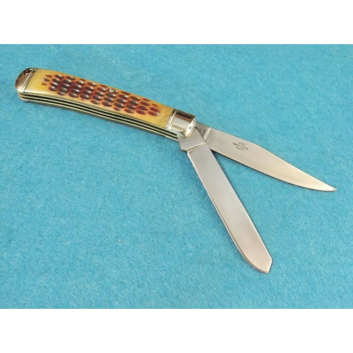 Couteau Canif Rough Rider Trapper Manche Os 2 Lames Acier 440 RR22034 - Livraison Gratuite