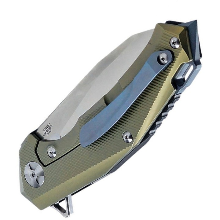 TF32201 Couteau Defcon JK Hybrid D2 Sheepsfoot Blade G10/Titanium Handles Framelock Clip - Livraison Gratuite
