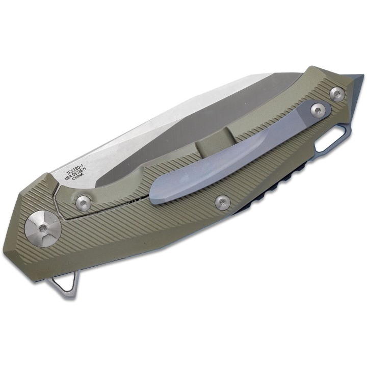 TF32201 Couteau Defcon JK Hybrid D2 Sheepsfoot Blade G10/Titanium Handles Framelock Clip - Livraison Gratuite