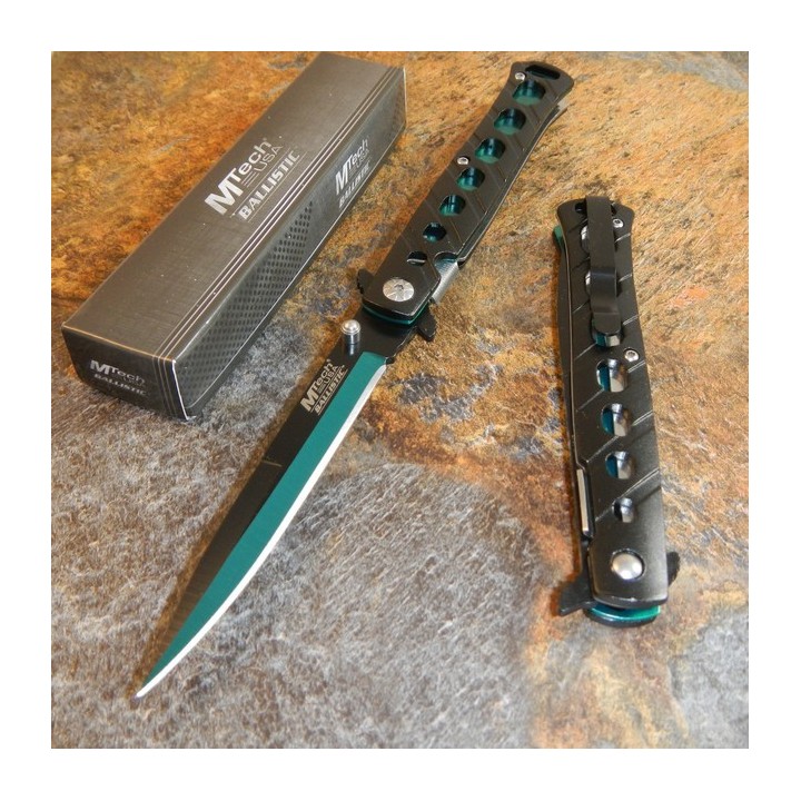 Couteau Mafia Milano A/O Lame Acier Inox Manche Aluminium Linerlock Clip MTA317ZG - Livraison Gratuite