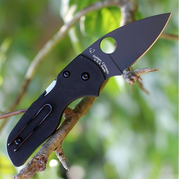 Couteau Spyderco Lil Native Compression Lock Lame Acier CPM-S30V Manche G-10 Clip Made USA SC230GPBBK - Livraison Gratuite