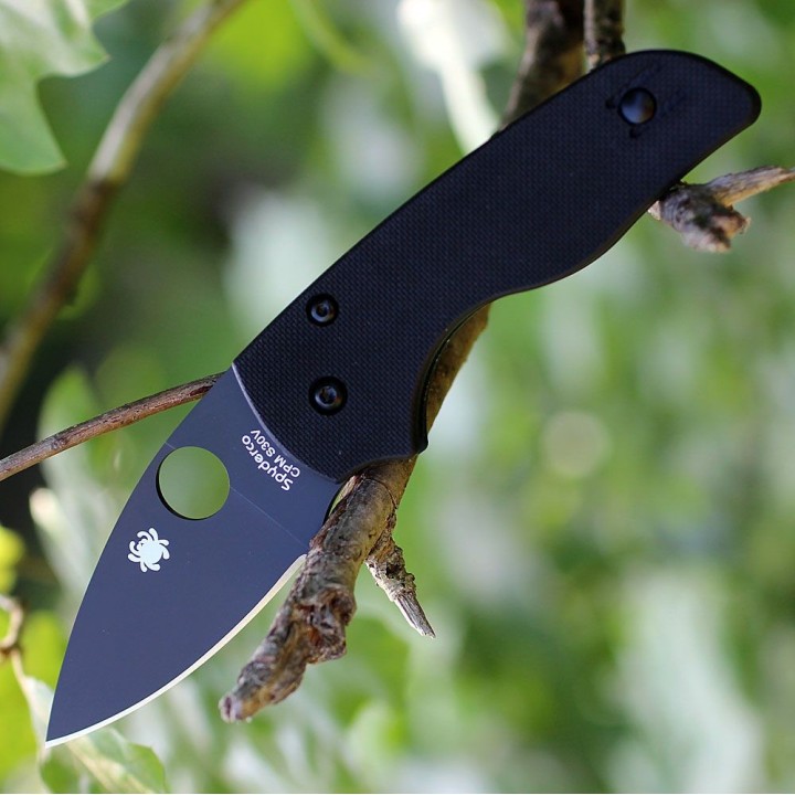 Couteau Spyderco Lil Native Compression Lock Lame Acier CPM-S30V Manche G-10 Clip Made USA SC230GPBBK - Livraison Gratuite