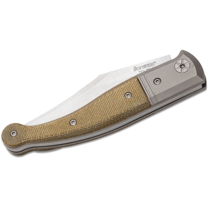 Couteau LionSteel Gitano GT01 CVG Lame Acier Niolox Manche Green Micarta/Titane Made Italy LSTGT01CVG - Livraison Gratuite