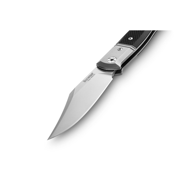 Couteau LionSteel Gitano GT01 GBK Lame Acier Niolox Manche Black Micarta/Titane Made Italy LSTGT01GBK - Livraison Gratuite