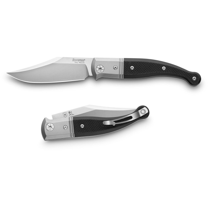 Couteau LionSteel Gitano GT01 GBK Lame Acier Niolox Manche Black Micarta/Titane Made Italy LSTGT01GBK - Livraison Gratuite