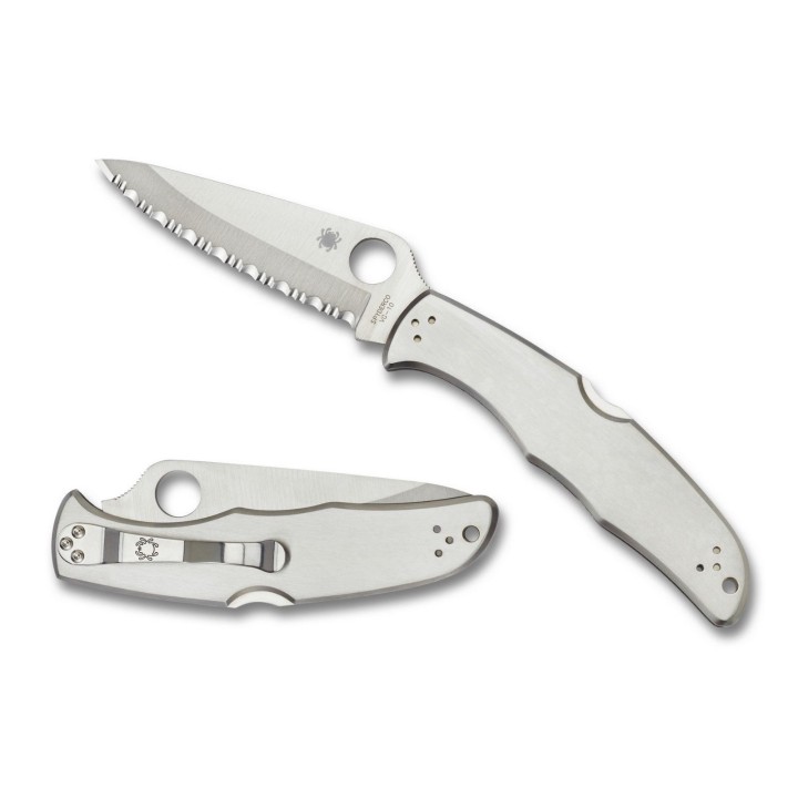 SC10S Spyderco Endura 4 Stainless Steel Handles  VG-10 Serrated Blade Stainless Handles Japan - Livraison Gratuite