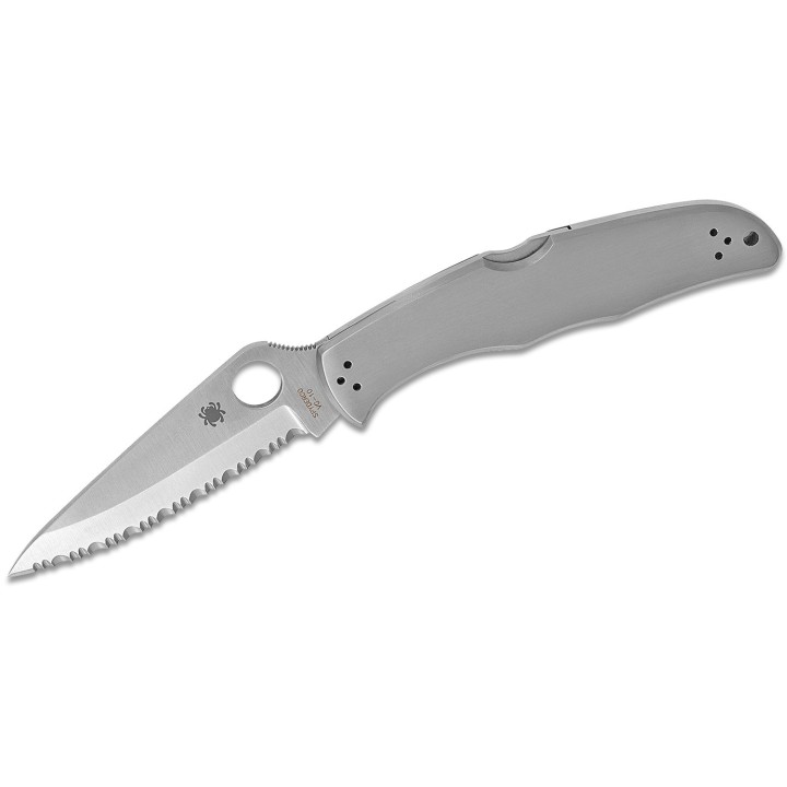 SC10S Spyderco Endura 4 Stainless Steel Handles  VG-10 Serrated Blade Stainless Handles Japan - Livraison Gratuite