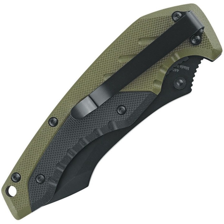 Couteau Defcon 5 Kilo Lame Acier 8Cr13MoV Manche G-10 Green/Black Linerlock Clip D5K010 - Livraison Gratuite