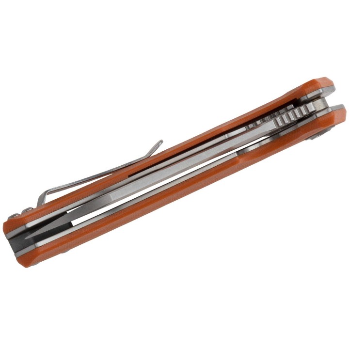 Couteau Bestech Knives Texel Orange Lame Acier D2 Manche G-10 Linerlock Clip BTKG21D1 - Livraison Gratuite