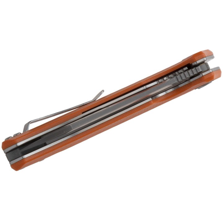 Couteau Bestech Knives Texel Orange Lame Acier D2 Manche G-10 Linerlock Clip BTKG21D2 - Livraison Gratuite