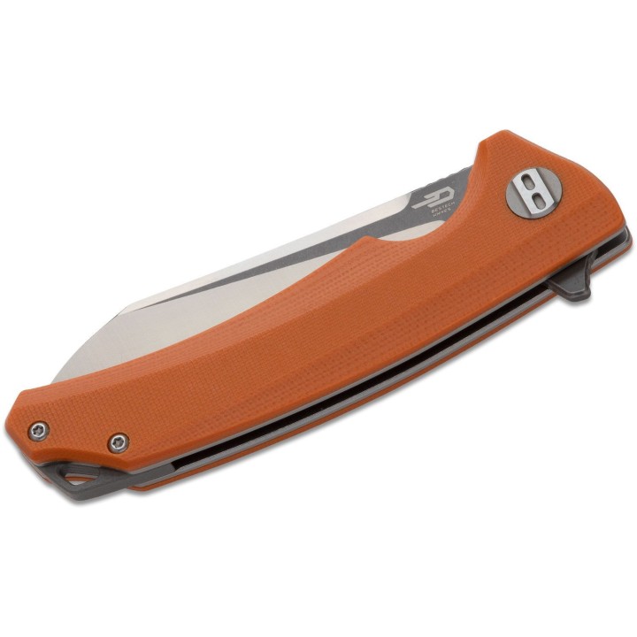 Couteau Bestech Knives Texel Orange Lame Acier D2 Manche G-10 Linerlock Clip BTKG21D2 - Livraison Gratuite