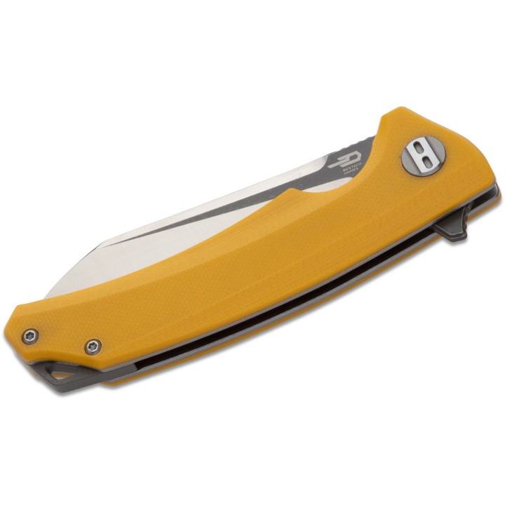 Couteau Bestech Knives Texel Yellow Lame Acier D2 Manche G-10 Linerlock Clip BTKG21C2 - Livraison Gratuite