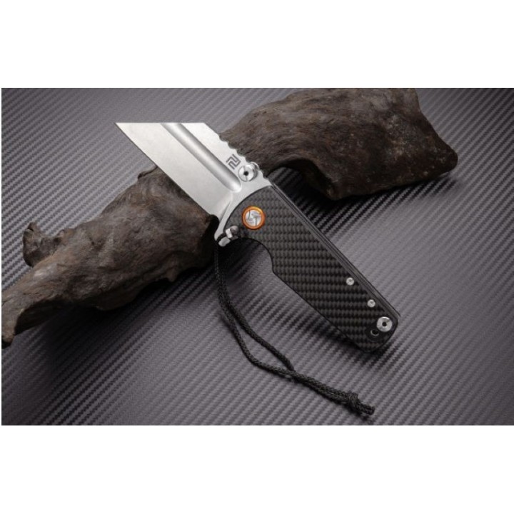 ATZ1820PCF Couteau Artisan Proponent Framelock Carbon Fiber Handle D2 Blade Clip - Livraison Gratuite