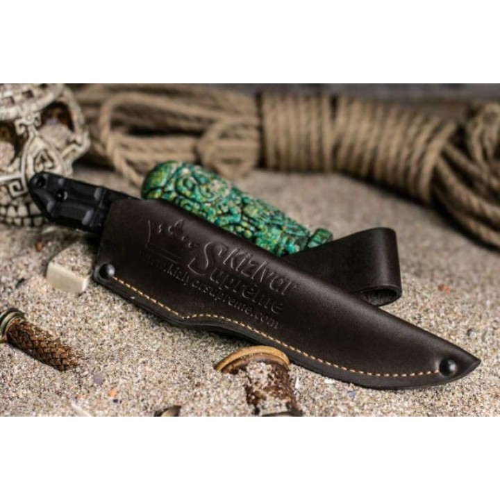 Couteau Kizlyar Aztec Lame Acier D2 Manche G10 Etui Cuir Made Russia KK0042 - Livraison Gratuite