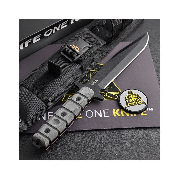Couteau De Combat Tops US Combat Knife Acier Carbone 1095 Manche Micarta Tops Knives Made In USA TPUS01 - Livraison Gratuite