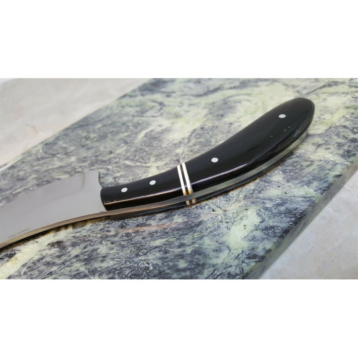 Couteau Skinner Manche Corne Lame Acier Inox Etui Cuir PA203419HN - Livraison Gratuite