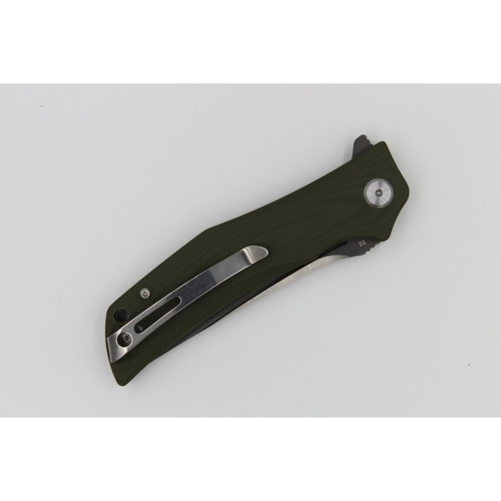 Couteau Bestech Knives Scimitar Lame Acier D2 Manche Green G-10 Linerlock BTKG05B2 - Livraison Gratuite