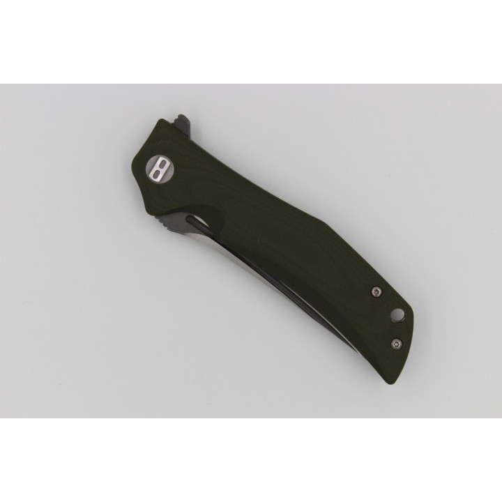 Couteau Bestech Knives Scimitar Lame Acier D2 Manche Green G-10 Linerlock BTKG05B2 - Livraison Gratuite