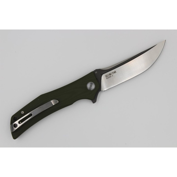 Couteau Bestech Knives Scimitar Lame Acier D2 Manche Green G-10 Linerlock BTKG05B2 - Livraison Gratuite