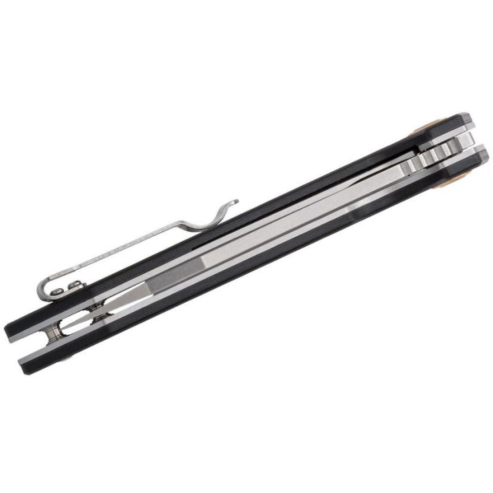 Couteau CJRB Rampart Carbon Fibber Lame Acier D2 Stonewash Manche Fibre de Carbone Linerlock Clip J1907CF - Livraison Gratuite