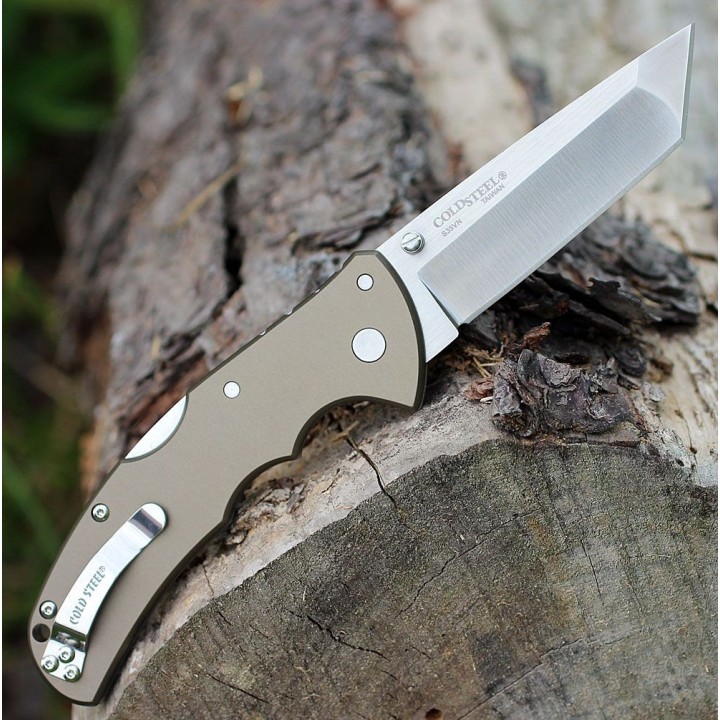 Couteau Cold Steel Code 4 Tanto Lame Acier CPM-S35VN Manche Aluminium Sécurité Tri-Ad Lock CS58PT - Livraison Gratuite