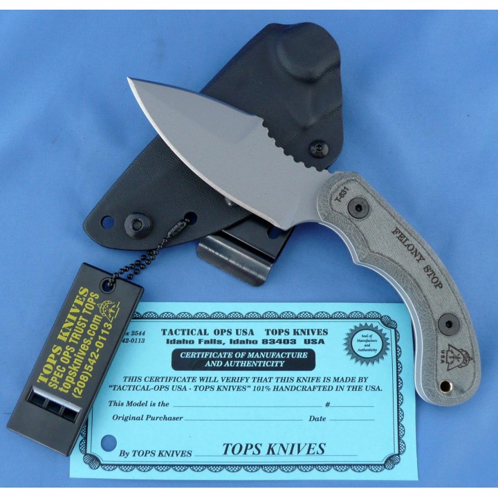 Couteau de combat TOPS Knives Felony Stop FELS-01 Couteaux TOPS KNIVES Made In USA TPFELS01 - Livraison Gratuite