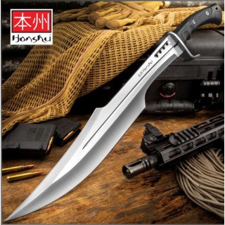 Sabre Honshu Spartan Sword Lame Acier 7Cr13 Manche TPR Etui Cuir UC3345 - Livraison Gratuite