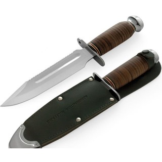 Couteau Italian Air Force Pilots Maserin Aeronautic Military Acier 440C Manche Cuir Etui Cuir MAS620700 - Livraison Gratuite