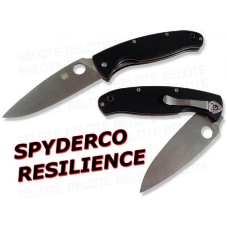 Couteau SPYDERCO Resilience Plaquettes G10 Acier 8Cr13Mov SC142GP