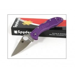 Couteau Spyderco Delica Flat Ground Purple FRN DELICA 4 Made In Japan SC11FPPR