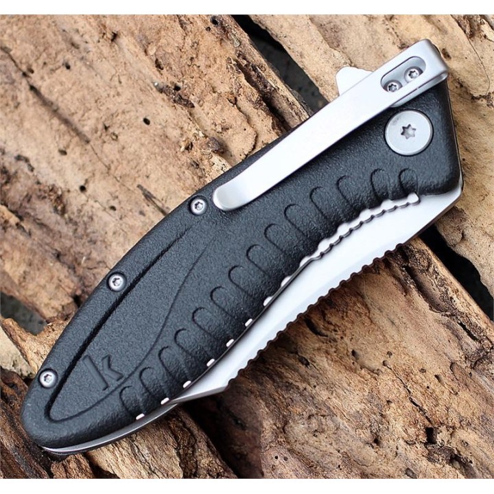 Couteau Kershaw Grinder A/O Lame Acier 4Cr13MoV Bead-Blast Manche GFN Linerlock KS1319 - Livraison Gratuite