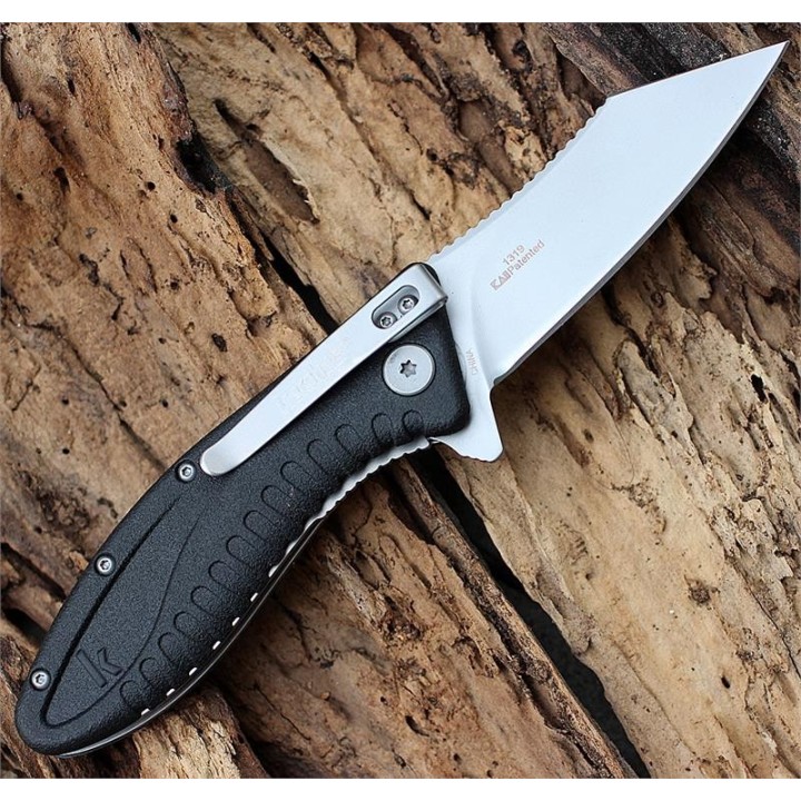 Couteau Kershaw Grinder A/O Lame Acier 4Cr13MoV Bead-Blast Manche GFN Linerlock KS1319 - Livraison Gratuite