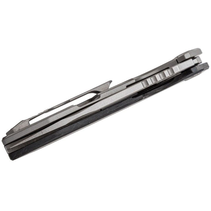 Couteau Bestech Shodan Ti+CF Stonewash Acier S35VN Manche Fibre de Carbone/Titane BTKT1910C - Livraison Gratuite