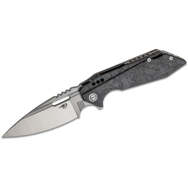 Couteau Bestech Shodan Ti+CF Stonewash Acier S35VN Manche Fibre de Carbone/Titane BTKT1910C - Livraison Gratuite