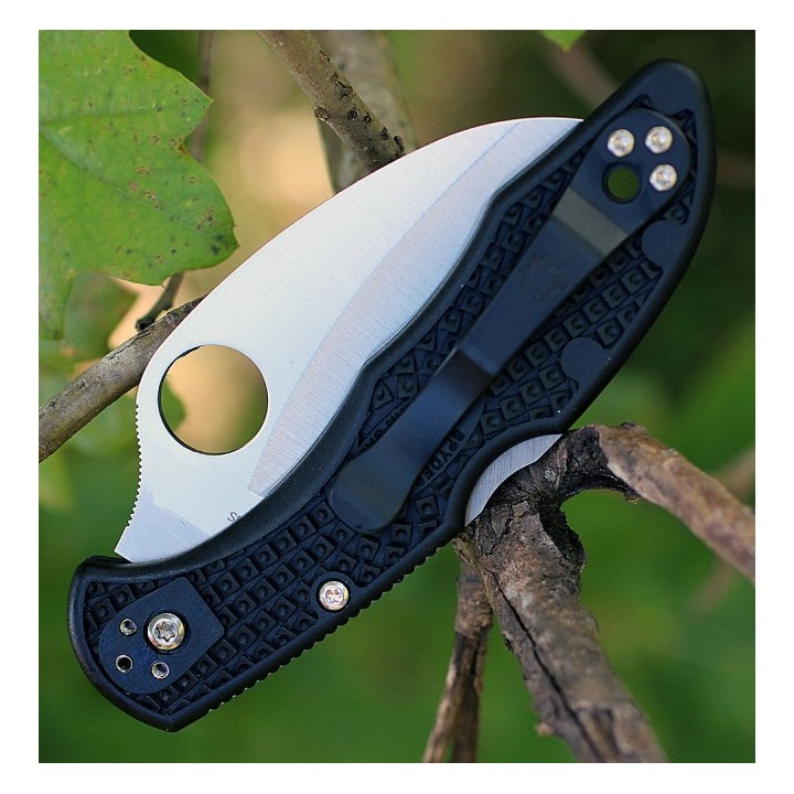 SC106SBK2 Spyderco Tasman Salt 2 FRN Black Handle H-1 Serrated Blade Made Japan - Livraison Gratuite