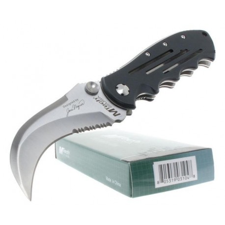 Couteau MTech Bear Claw Tactical Folding Pocket Knife Hawkbill Acier 440 Griffe Serrated M3640