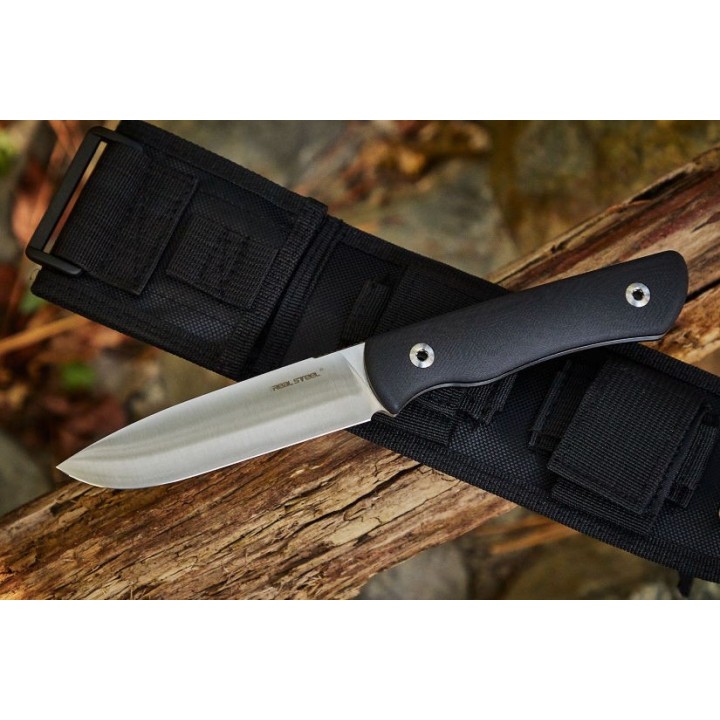 Couteau Real Steel Bushcraft Plus Convex Lame 14C28N Manche G10 Etui Nylon/Kydex RS3720 - Livraison Gratuite