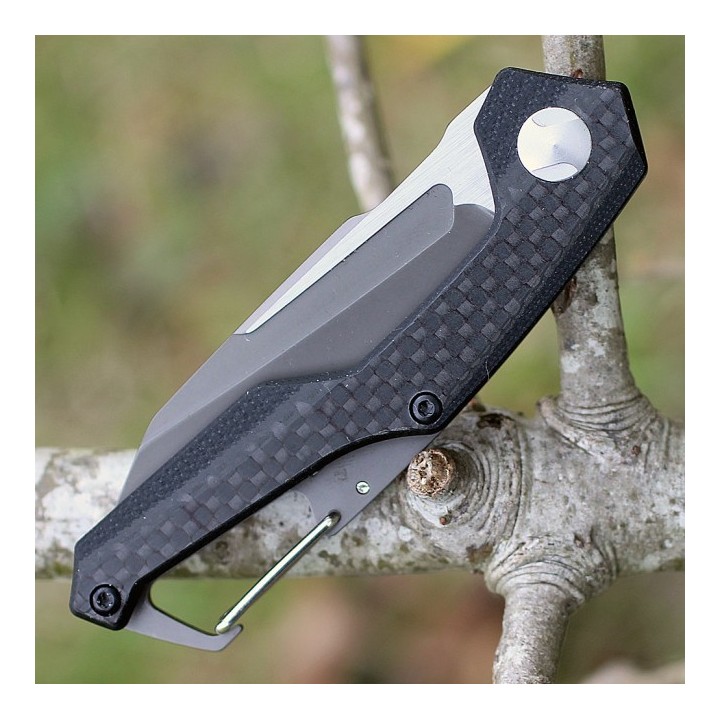 Couteau Kershaw Reverb Lame Acier 8Cr13MoV Manche G10/Fibre Carbone KS1220 - Livraison Gratuite