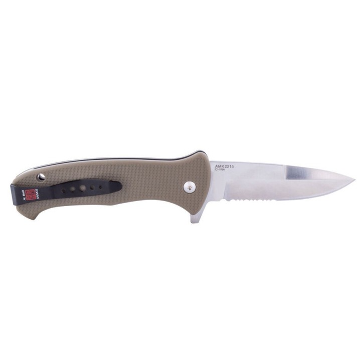 Couteau Al Mar SERE 2020 Linerlock A/O Lame Acier 8Cr13MoV Manche Tan FRN Clip AMK2215 - Livraison Gratuite