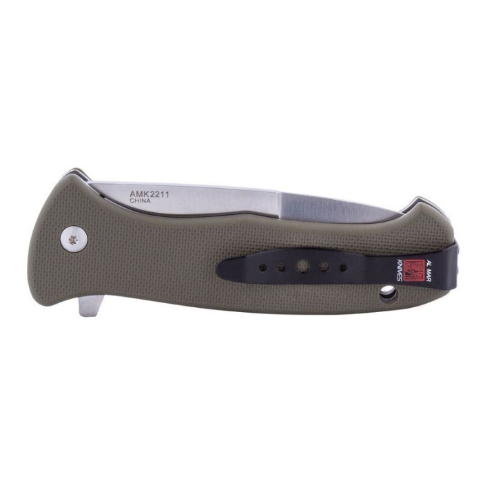 Couteau Al Mar SERE 2020 Linerlock A/O Lame Acier 8Cr13MoV Serr Manche Green FRN Clip AMK2211 - Livraison Gratuite