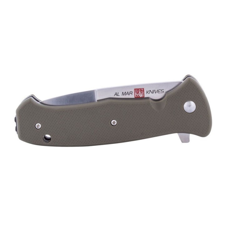 Couteau Al Mar SERE 2020 Linerlock A/O Lame Acier 8Cr13MoV Serr Manche Green FRN Clip AMK2211 - Livraison Gratuite