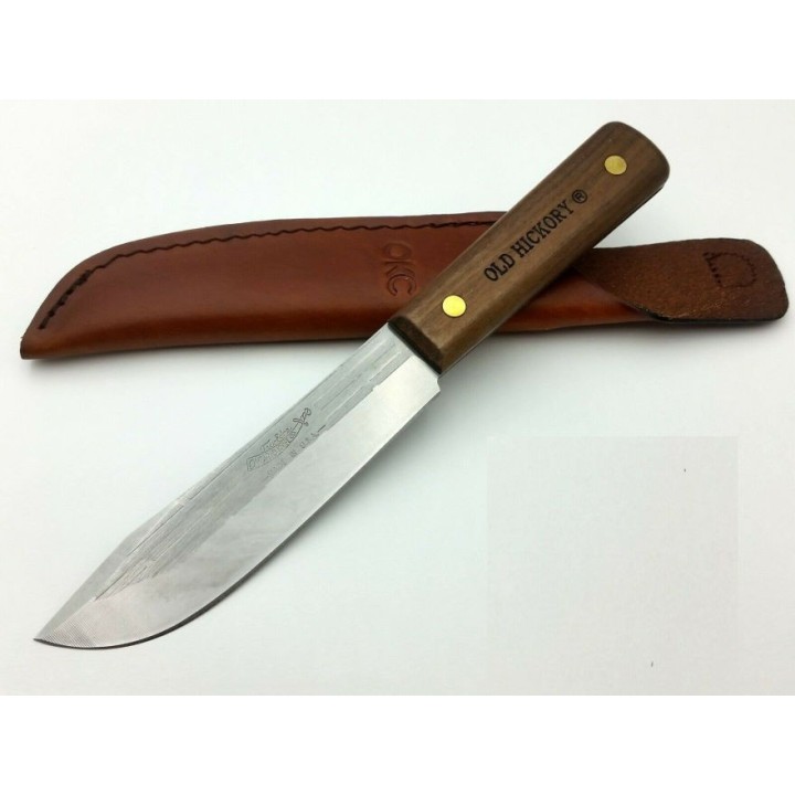 Couteau Old Hickory Hunting Finfe Lame Acier Carbone Manche Bois Etui Cuir Made In USA OH7026 - Livraison Gratuite