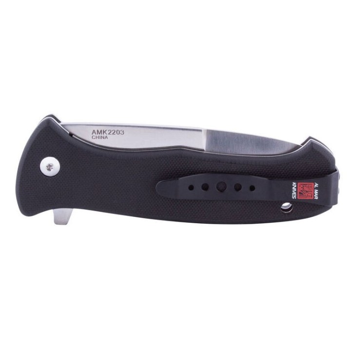 Couteau Al Mar SERE 2020 Linerlock A/O Lame Acier D2 Serr Manche Black FRN AMK2203 - Livraison Gratuite