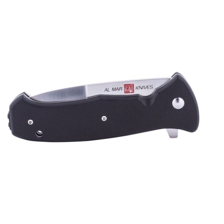 Couteau Al Mar SERE 2020 Linerlock A/O Lame Acier D2 Serr Manche Black FRN AMK2203 - Livraison Gratuite