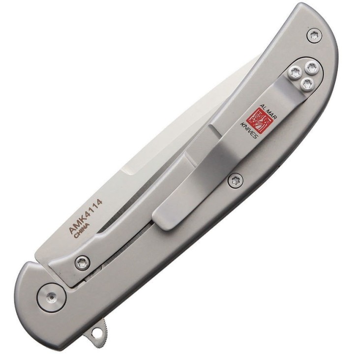 Couteau Al Mar Ultralight Falcon D2 Manche Titane TC4 Lame Acier D2 Framelock Clip AMK4114 - Livraison Gratuite