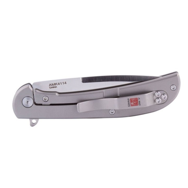 Couteau Al Mar Ultralight Falcon D2 Manche Titane TC4 Lame Acier D2 Framelock Clip AMK4114 - Livraison Gratuite
